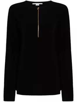 Stella McCartney джемпер Iconic с воротником на молнии, черный