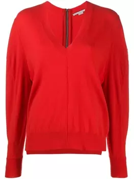 Stella McCartney джемпер с V-образным вырезом и драпировкой, синий