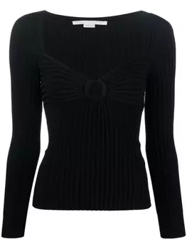 Stella McCartney джемпер в рубчик, черный