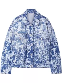 Stella McCartney джинсовая куртка с принтом Animal Forest, синий