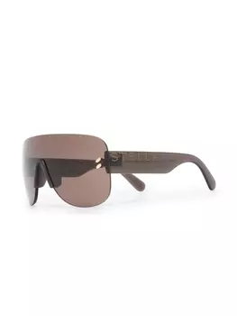 Stella McCartney Eyewear солнцезащитные очки с заклепками, коричневый