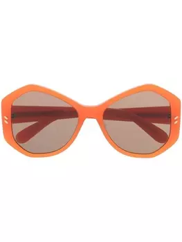 Stella McCartney Eyewear солнцезащитные очки в геометричной оправе, оранжевый