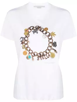 Stella McCartney футболка с графичным принтом, белый