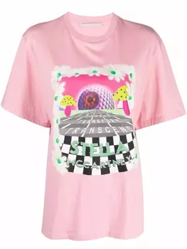 Stella McCartney футболка с графичным принтом, розовый