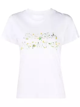 Stella McCartney футболка с логотипом, белый