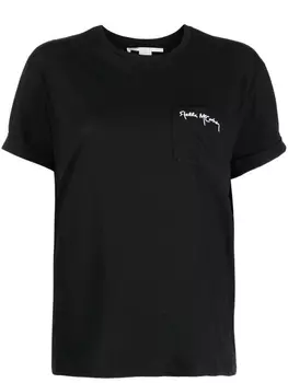 Stella McCartney футболка с логотипом, черный