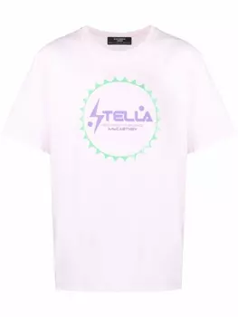 Stella McCartney футболка с логотипом, розовый