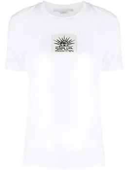 Stella McCartney футболка с нашивкой-логотипом, белый