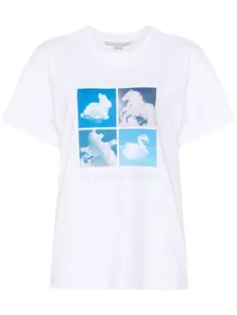 Stella McCartney футболка с принтом Cloud, белый