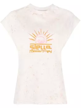 Stella McCartney футболка с рукавами кап, белый
