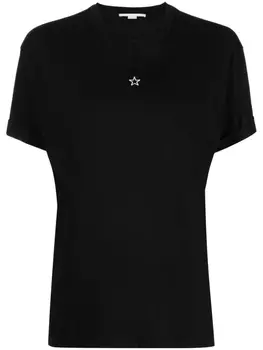 Stella McCartney футболка с вышивкой, черный