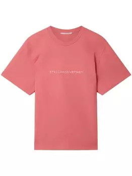 Stella McCartney футболка Stella Iconics с логотипом, розовый