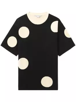 Stella McCartney футболка вязки интарсия в горох, черный
