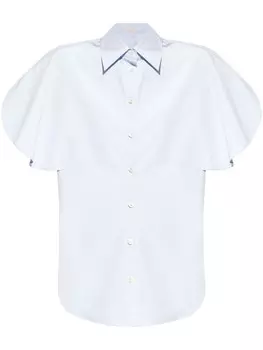 Stella McCartney хлопковая рубашка с рукавами-крылышками, синий