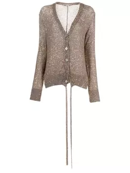 Stella McCartney кардиган с пайетками, золотой