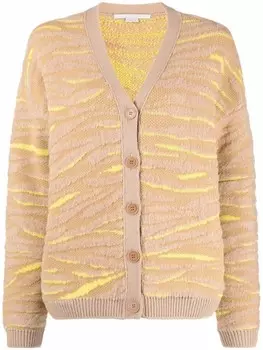 Stella McCartney кардиган с тигровым узором, нейтральный цвет