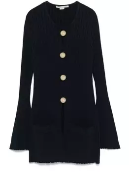 Stella McCartney кардиган в рубчик, синий