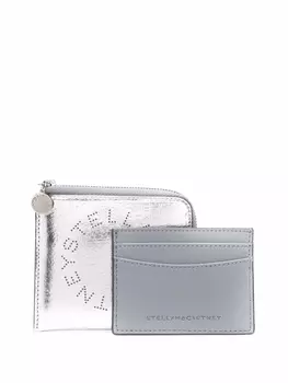Stella McCartney картхолдер Stella Logo с эффектом металлик, серебристый