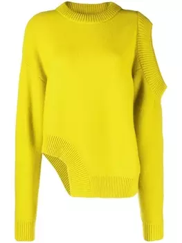 Stella McCartney кашемировый джемпер асимметричного кроя, желтый