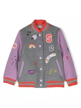 Stella McCartney Kids бомбер Daydreamer с вышивкой, серый