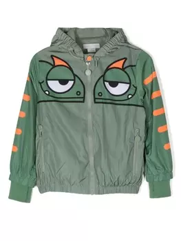 Stella McCartney Kids бомбер с графичным принтом, зеленый