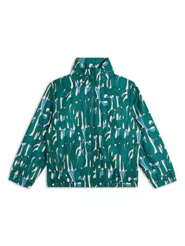 Stella McCartney Kids бомбер с логотипом, зеленый