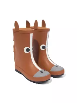 Stella McCartney Kids ботинки с рисунком лошади, коричневый