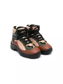 Stella McCartney Kids ботинки в стиле колор-блок, зеленый