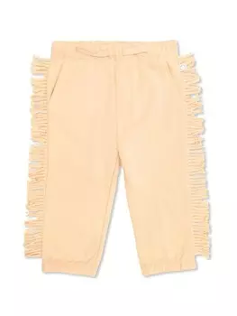Stella McCartney Kids брюки с бахромой, розовый