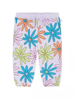 Stella McCartney Kids брюки с цветочным принтом, фиолетовый