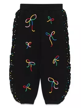 Stella McCartney Kids брюки с вышивкой, черный