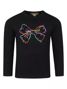 Stella McCartney Kids декорированная футболка, черный