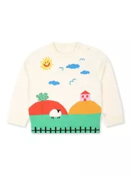 Stella McCartney Kids джемпер с вышитым мотивом, белый
