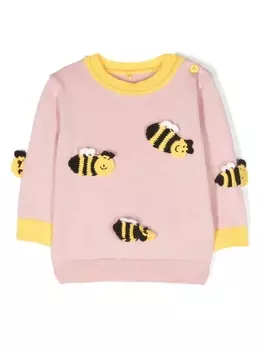 Stella McCartney Kids джемпер с вышивкой, розовый
