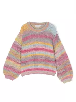 Stella McCartney Kids джемпер в полоску, розовый