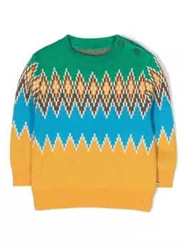 Stella McCartney Kids джемпер вязки интарсия с орнаментом, зеленый