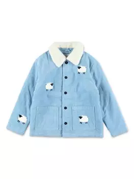 Stella McCartney Kids джинсовая куртка с овечьим узором, синий