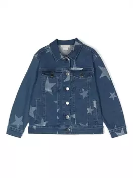 Stella McCartney Kids джинсовая куртка с принтом, синий