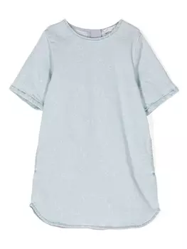 Stella McCartney Kids джинсовое платье с логотипом, синий