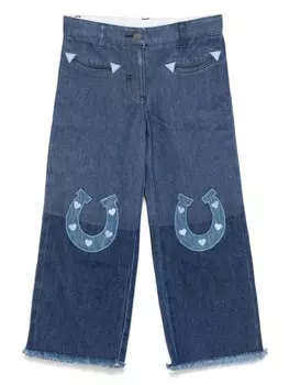 Stella McCartney Kids джинсы с аппликацией в виде подковы, синий