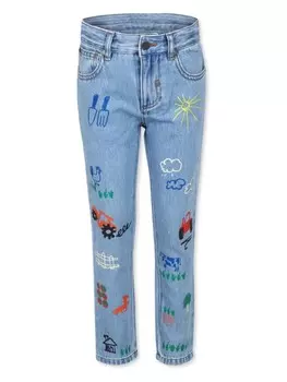 Stella McCartney Kids джинсы с графическим принтом, синий