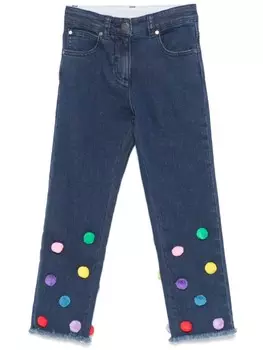 Stella McCartney Kids джинсы с помпоном, синий