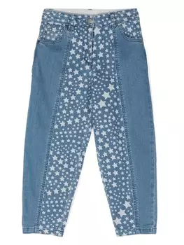 Stella McCartney Kids джинсы с узором Star, синий