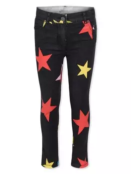 Stella McCartney Kids джинсы со звездным принтом, черный