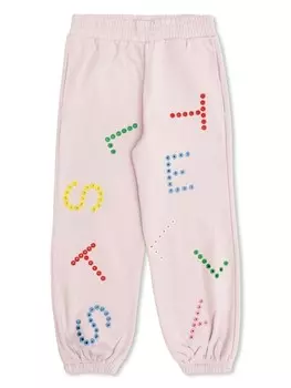 Stella McCartney Kids джоггеры с логотипом, фиолетовый