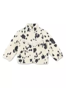 Stella McCartney Kids флисовая куртка с принтом, белый