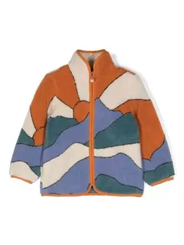 Stella McCartney Kids флисовая куртка Sunrise Scene, оранжевый