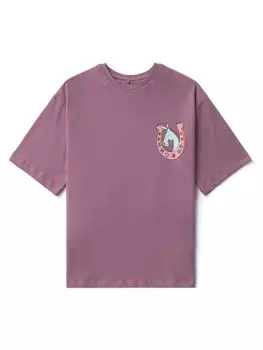 Stella McCartney Kids футболка из хлопка с рисунком «подкова», фиолетовый