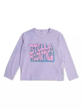 Stella McCartney Kids футболка из хлопка с длинными рукавами и графическим принтом, фиолетовый