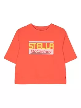 Stella McCartney Kids футболка из органического хлопка с логотипом, красный